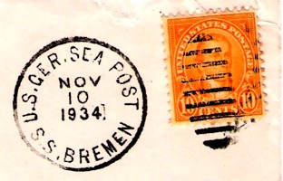 Katapultflugstempel Dampfer Bremen