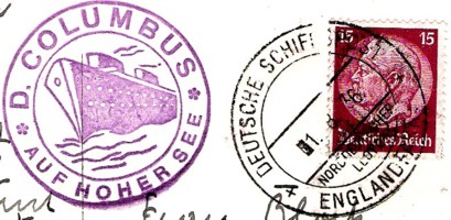 Dampfer Columbus NDL Stempel